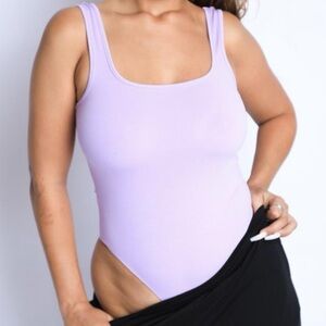 Lavender Scoop Neck Bodysuit